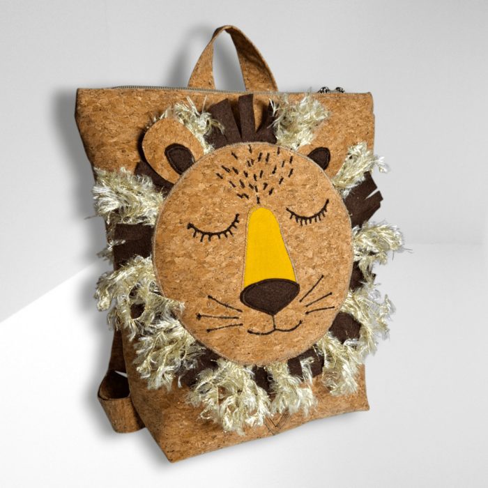 ΛΕΑΙΝΑ Χειροποίητο παιδικό σακίδιο πλάτης από φελλό Ανυφαντού