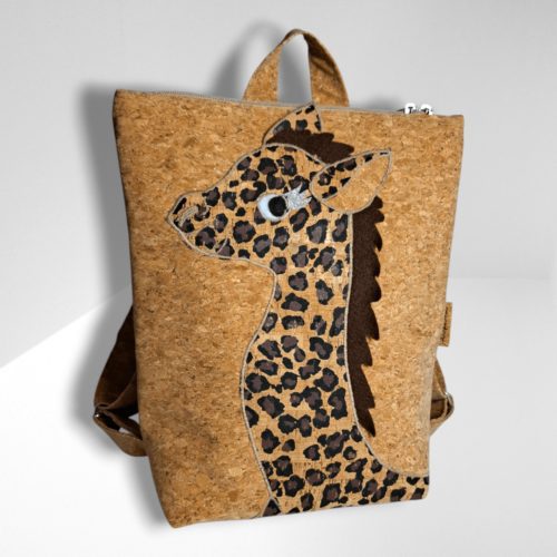 ΚΑΜΗΛΟΠΑΡΔΑΛΗ Χειροποίητο παιδικό σακίδιο πλάτης από φελλό Ανυφαντού Anifantou