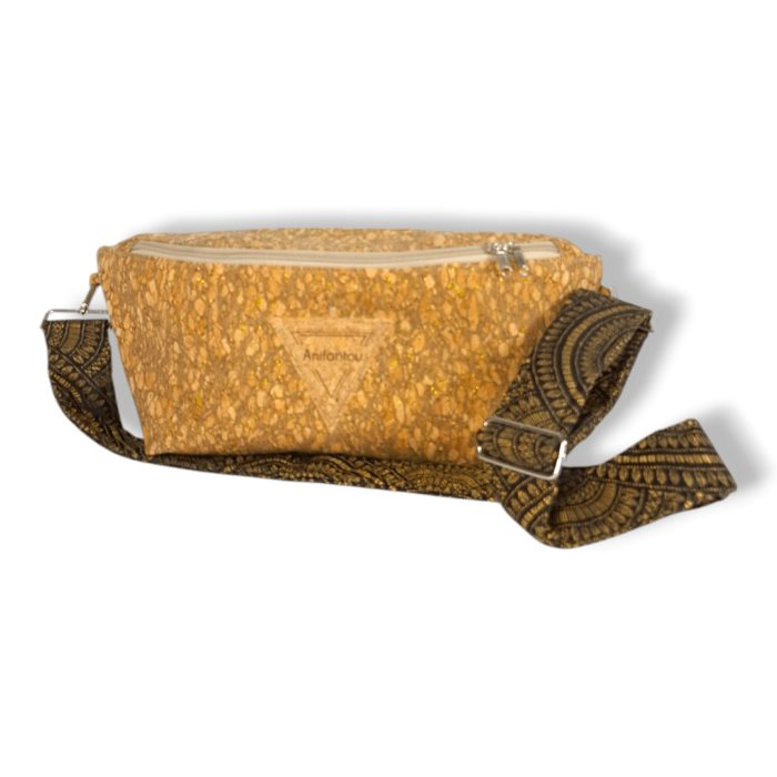 ΚΕΡΟ Χειροποίητη τσάντα μπανάνα από φελλό Ανυφαντού Anifantou