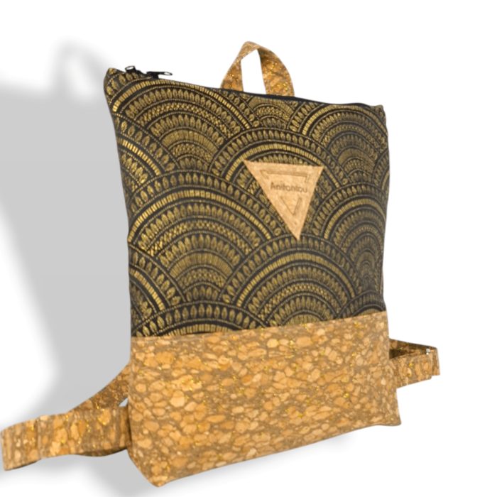 ΗΡΑΚΛΕΙΑ Χειροποίητη τσάντα πλάτης από φελλό Ανυαφντού Anifantou