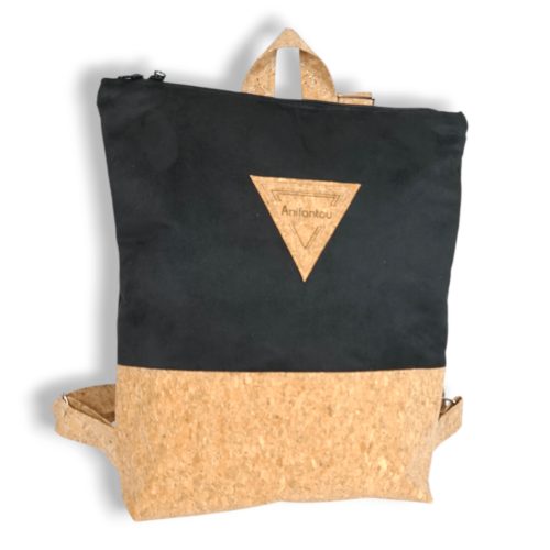 ΣΧΟΙΝΟΥΣΣΑ Χειροποίητη τσάντα πλάτης από φελλό Ανυαφντού Anifantou