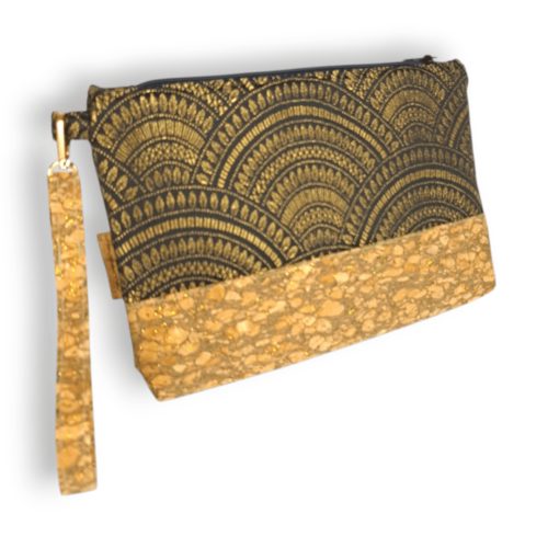 ΑΛΟΝΝΗΣΟΣ Χειροποίητο, τσαντάκι χειρός από φελλό Ανυφαντού Anifantou