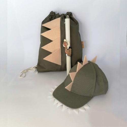 ΛΑΜΠΑΔΑ ΔΕΙΝΟΣΑΥΡΟΣ Χειροποίητο σετ δώρο Πάσχα με τσάντα Ανυφαντού Anifantou