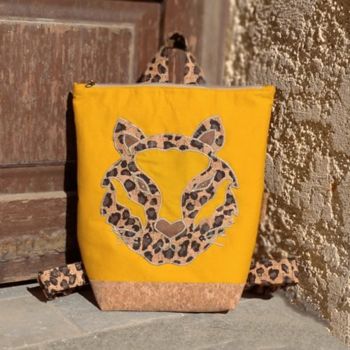 ΤΙΓΡΗ CORΚ LEOPARD Χειροποίητο παιδικό σακίδιο πλάτης από φελλό Ανυφαντού Anifantou