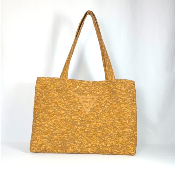 ΣΑΝΤΟΡΙΝΗ Χειροποίητη τσάντα ώμου από φελλό Ανυαφντού Anifantou