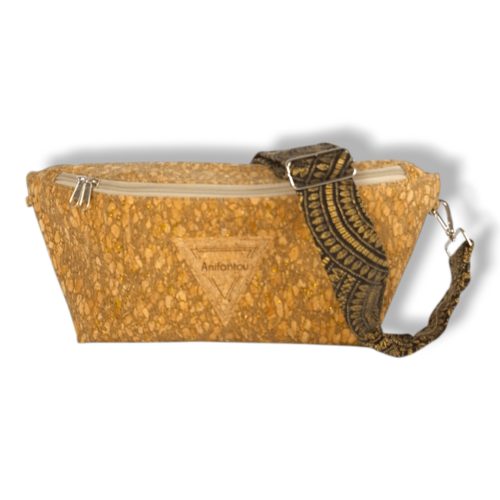 ΚΕΡΟ Χειροποίητη τσάντα μπανάνα από φελλό Ανυφαντού Anifantou