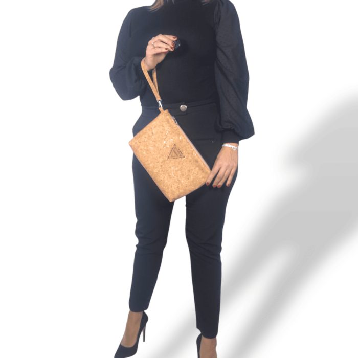 ΠΙΠΕΡΙ Χειροποίητο, τσαντάκι χειρός από φελλό Ανυφαντού Anifantou