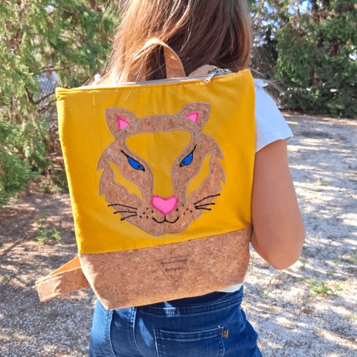 ΤΙΓΡΗ Χειροποίητο παιδικό σακίδιο πλάτης από φελλό Ανυφαντού