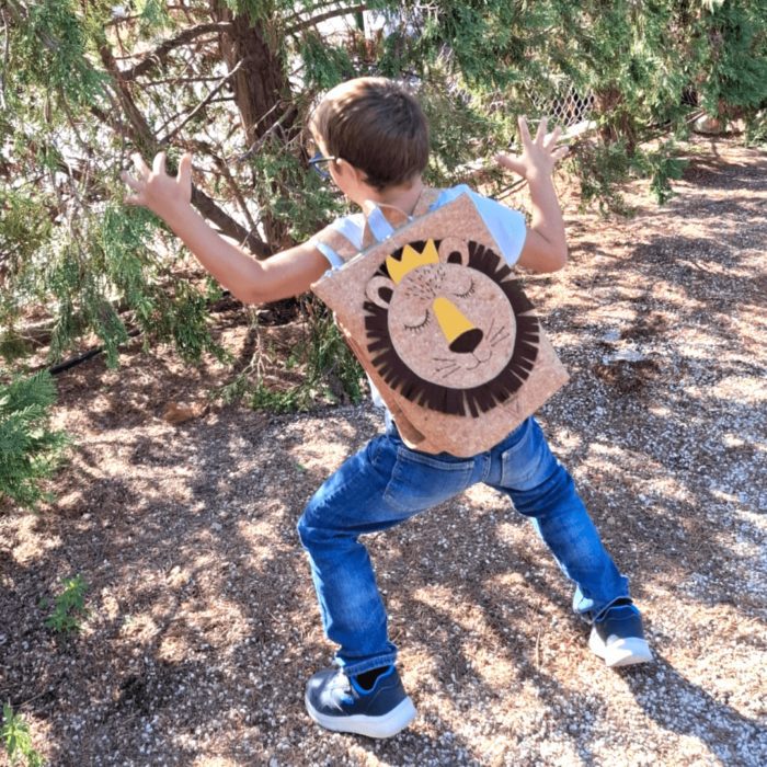 ΛΙΟΝΤΑΡΙ Χειροποίητο παιδικό σακίδιο πλάτης από φελλό Ανυφαντού