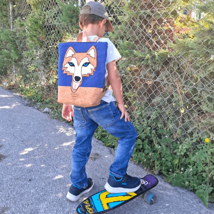 ΧΑΣΚΥ Χειροποίητο παιδικό σακίδιο πλάτης από φελλό Ανυφαντού