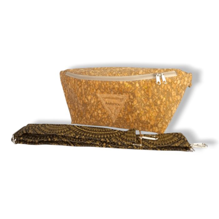 ΚΕΡΟ Χειροποίητη τσάντα μπανάνα από φελλό Ανυφαντού Anifantou