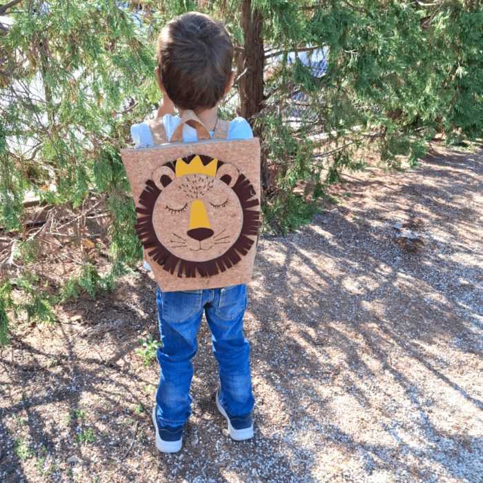 ΛΙΟΝΤΑΡΙ Χειροποίητο παιδικό σακίδιο πλάτης από φελλό Ανυφαντού