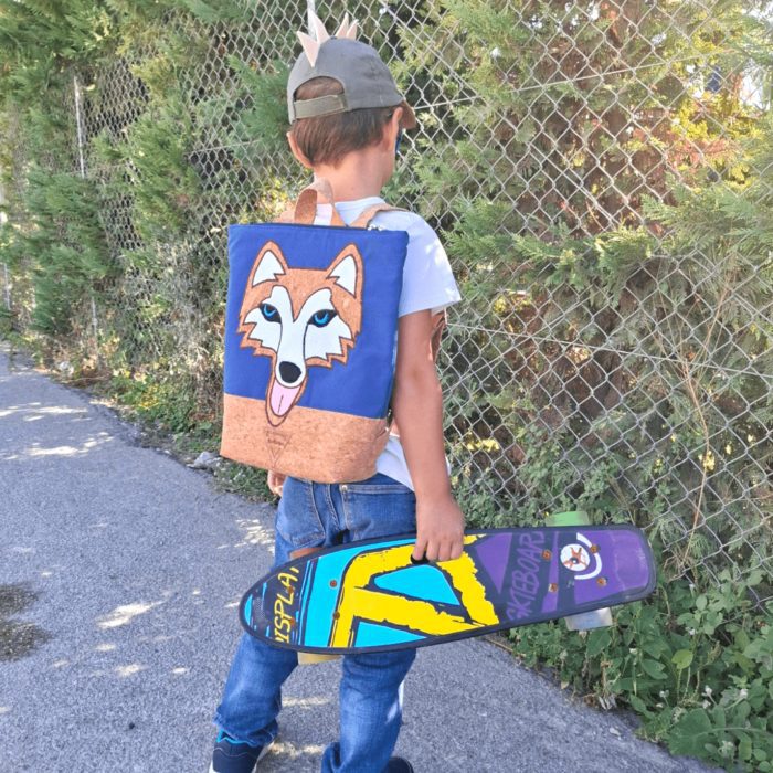 ΧΑΣΚΥ Χειροποίητο παιδικό σακίδιο πλάτης από φελλό Ανυφαντού