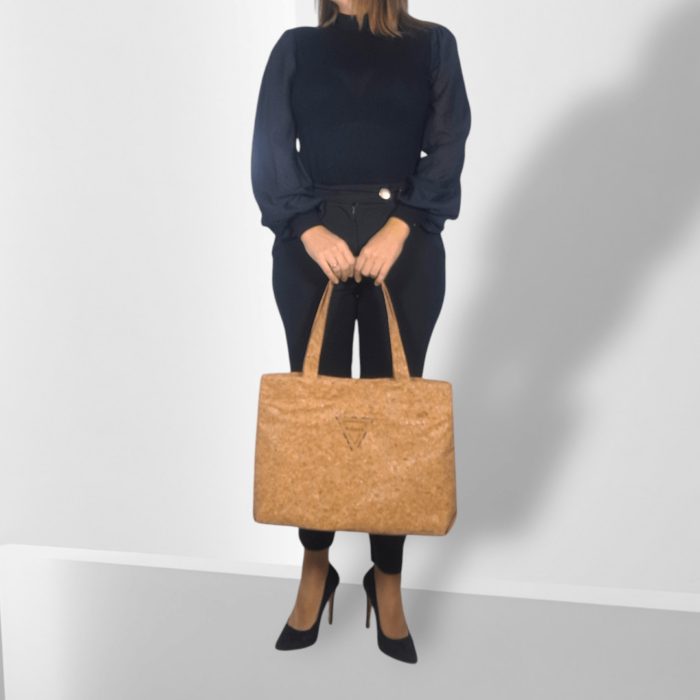 ΝΑΞΟΣ Χειροποίητη μεγάλη τσάντα ώμου από φελλός Ανυφαντού Anifantou