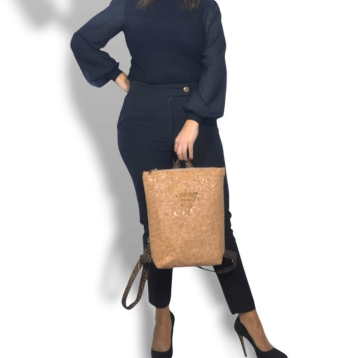 ΣΙΚΙΝΟΣ Χειροποίητη τσάντα πλάτης από φελλό Ανυαφντού Anifantou