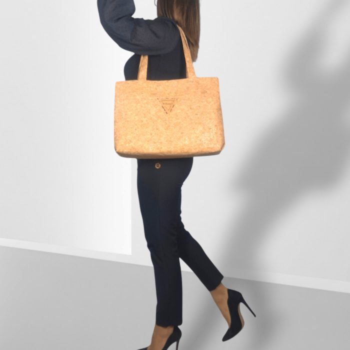 ΝΑΞΟΣ Χειροποίητη μεγάλη τσάντα ώμου από φελλός Ανυφαντού Anifantou