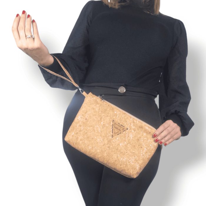 ΠΙΠΕΡΙ Χειροποίητο, τσαντάκι χειρός από φελλό Ανυφαντού Anifantou