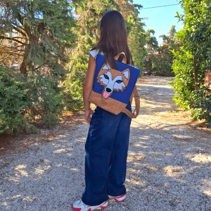 ΧΑΣΚΥ Χειροποίητο παιδικό σακίδιο πλάτης από φελλό Ανυφαντού