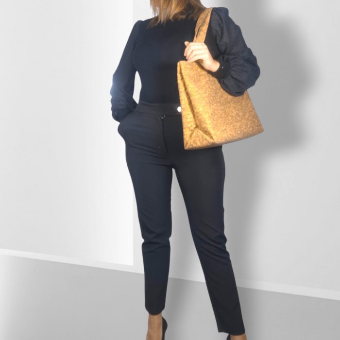 ΣΑΝΤΟΡΙΝΗ Χειροποίητη τσάντα ώμου από φελλό Ανυαφντού Anifantou