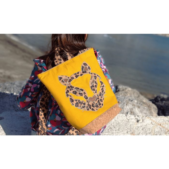 ΤΙΓΡΗ CORΚ LEOPARD Χειροποίητο παιδικό σακίδιο πλάτης από φελλό Ανυφαντού Anifantou