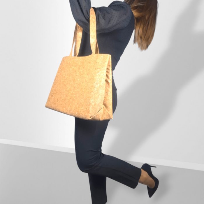 ΝΑΞΟΣ Χειροποίητη μεγάλη τσάντα ώμου από φελλός Ανυφαντού Anifantou