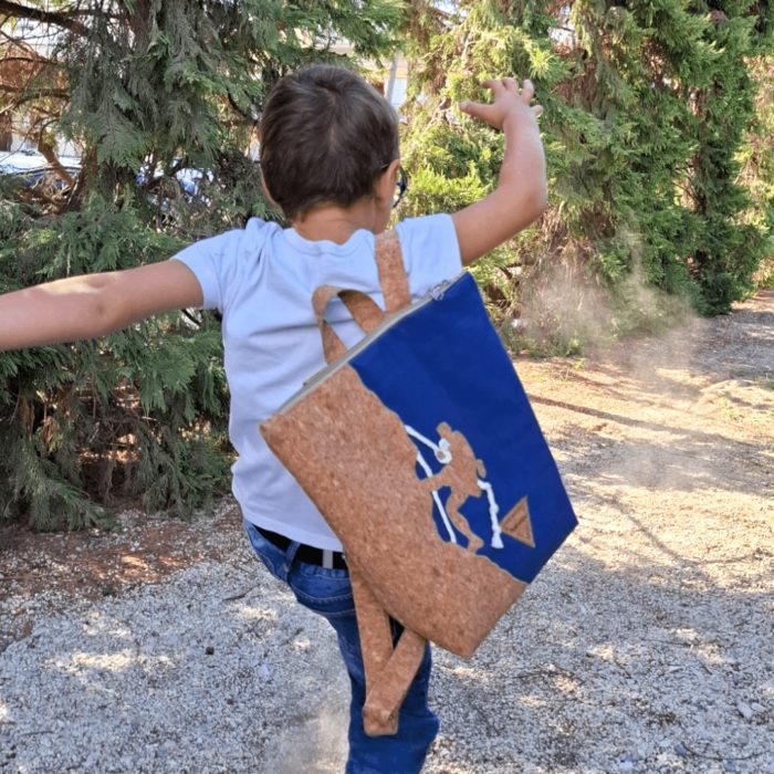 ΑΝΑΡΡΙΧΗΣΗ Χειροποίητο παιδικό σακίδιο πλάτης από φελλό Ανυφαντού Anifantou