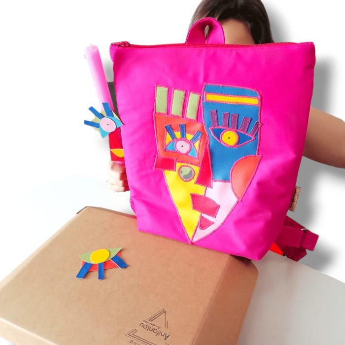 ΛΑΜΠΑΔΑ ΠΙΚΑΣΟ Χειροποίητο σετ δώρου Πάσχα με τσάντα Ανυφαντού Anifantou