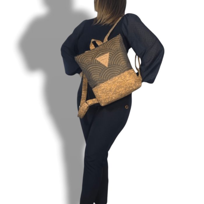ΗΡΑΚΛΕΙΑ Χειροποίητη τσάντα πλάτης από φελλό Ανυαφντού Anifantou