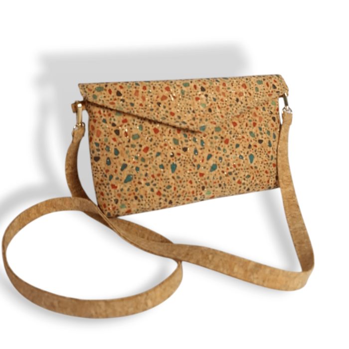 ΛΗΜΝΟΣ Χειροποίητη τσάντα χιαστί από φελλό Ανυφαντού Anifantou