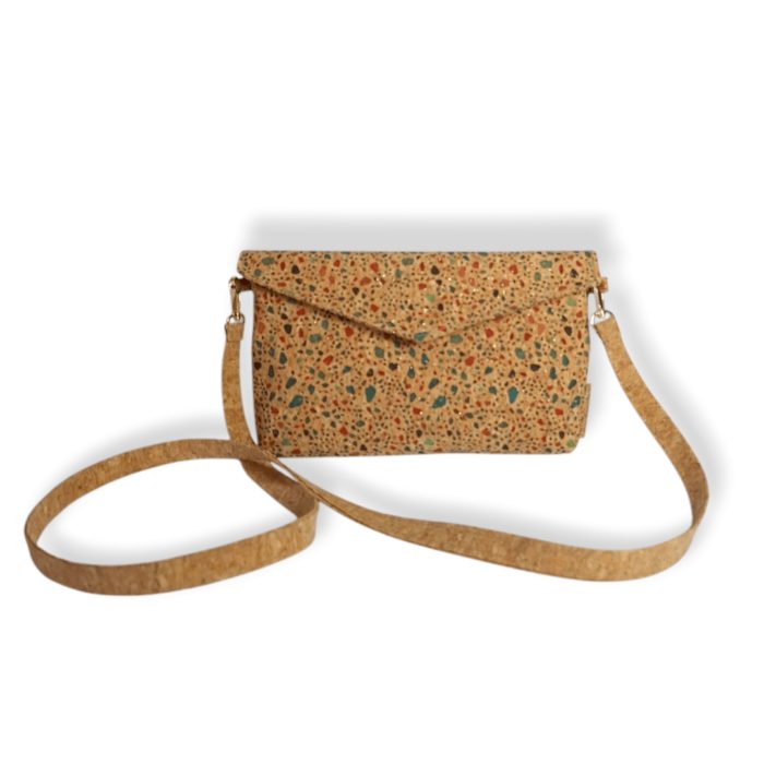 ΛΗΜΝΟΣ Χειροποίητη τσάντα χιαστί από φελλό Ανυφαντού Anifantou