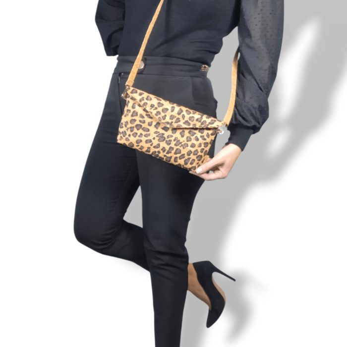 ΙΚΑΡΙΑ Χειροποίητη τσάντα χιαστί από φελλό Ανυφαντού Anifantou