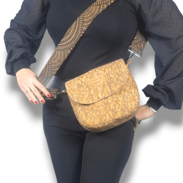 ΘΑΣΟΣ Χειροποίητη τσάντα χιαστί από φελλό Ανυφαντού Anifantou