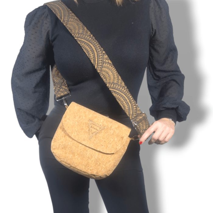 ΣΑΜΟΣ Χειροποίητη τσάντα χιαστί από φελλό Ανυφαντού Anifantou