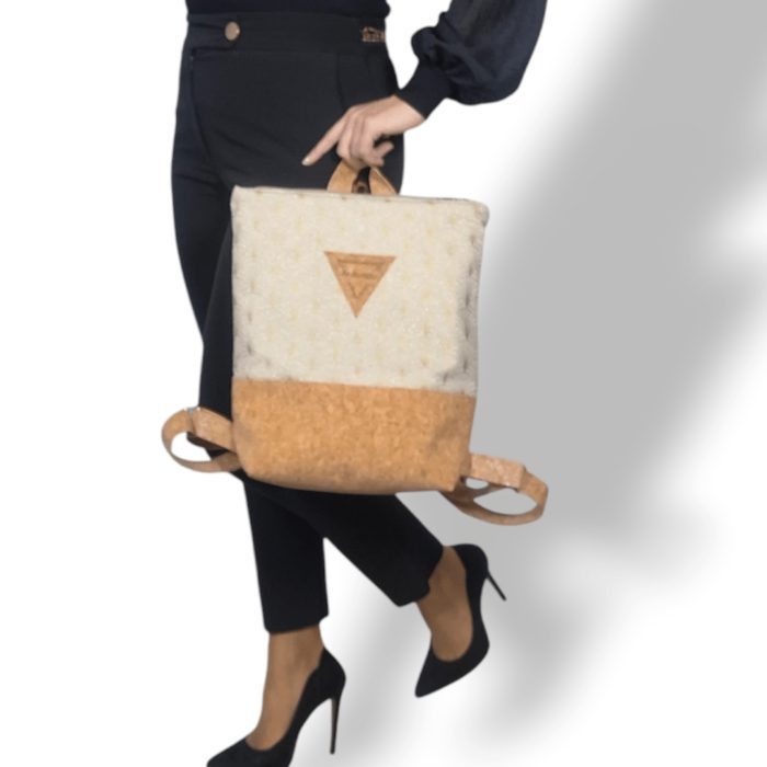 ΦΟΛΕΓΑΝΔΡΟΣ Χειροποίητη τσάντα από φελλό backpack Ανυφαντού Anifantou