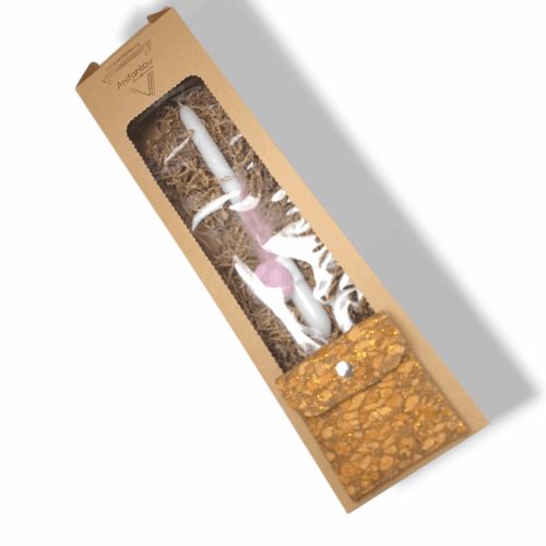 ΛΑΜΠΑΔΑ ΠΟΡΤΟΦΟΛΑΚΙ ΦΕΛΛΟΣ Χειροποίητο σετ δώρο Πάσχα - Anifantou