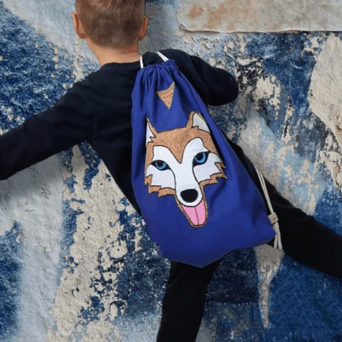 ΧΑΣΚΥ Χειροποίητο, σακίδιο πλάτης με κορδόνια βαμβακερά - Anifantou