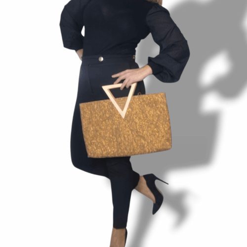 ΣΙΦΝΟΣ Χειροποίητη τσάντα χειρός handbag από φελλό Ανυφαντού Anifantou