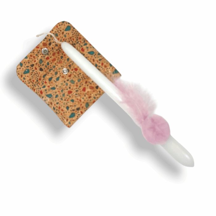 ΛΑΜΠΑΔΑ ΠΟΡΤΟΦΟΛΑΚΙ ΦΕΛΛΟΣ ΜΕ ΧΡΩΜΑ Χειροποίητο, σετ δώρο Πάσχα - Anifantou