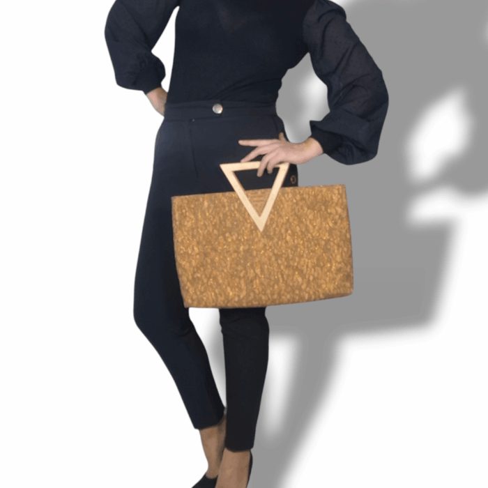 ΣΙΦΝΟΣ Χειροποίητη τσάντα χειρός handbag από φελλό Ανυφαντού Anifantou