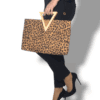 ΜΗΛΟΣ Χειροποίητη τσάντα χειρός handbag από φελλό leopard Ανυφαντού Anifantou