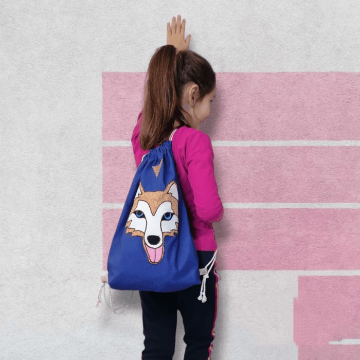 ΧΑΣΚΥ Χειροποίητο, σακίδιο πλάτης με κορδόνια βαμβακερά - Anifantou