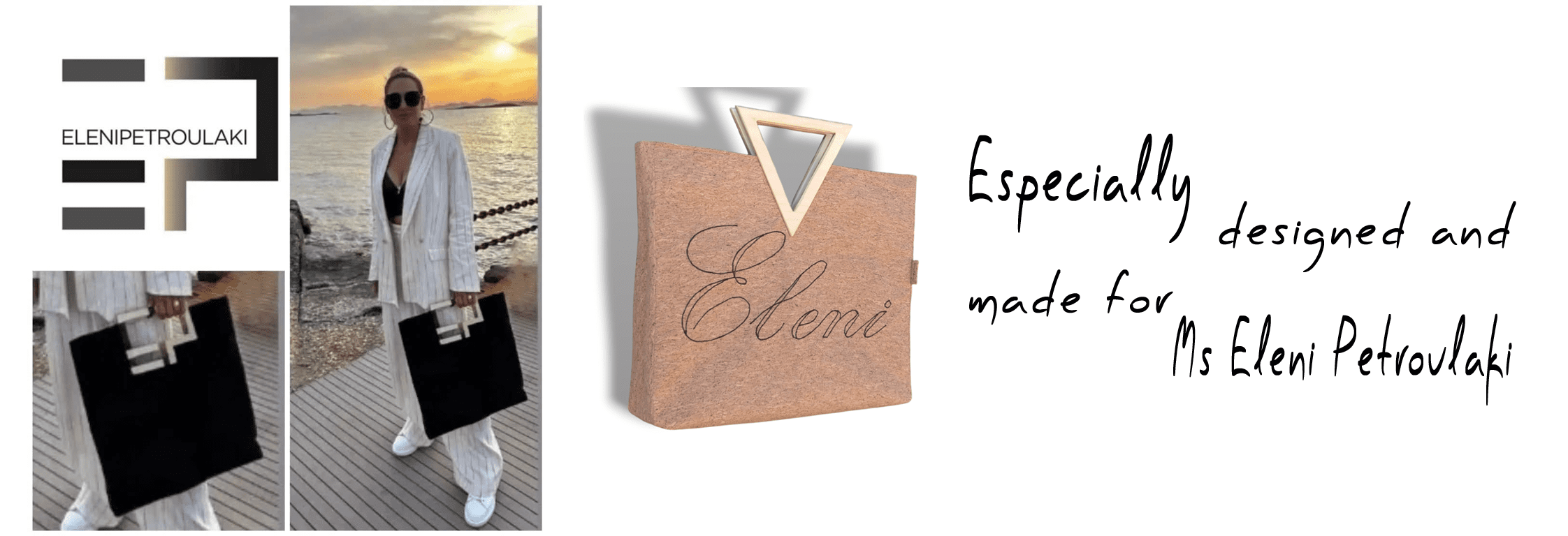 Ελένη Πετρουλάκη χειροποίητη τσάντα από φελλό - Anifantou