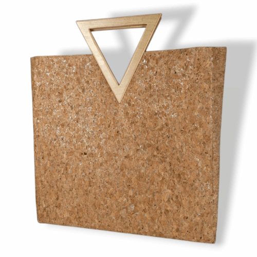 Χειροποίητη προσωποποιημένη τσάντα από φελλό με ασημί glitter - Anifantou