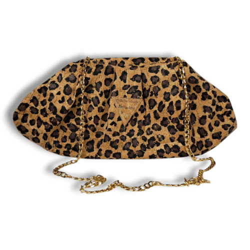 ΨΑΡΑ Χειροποίητη τσάντα ώμου bucket bag από Φελλό leopard - Anifantou