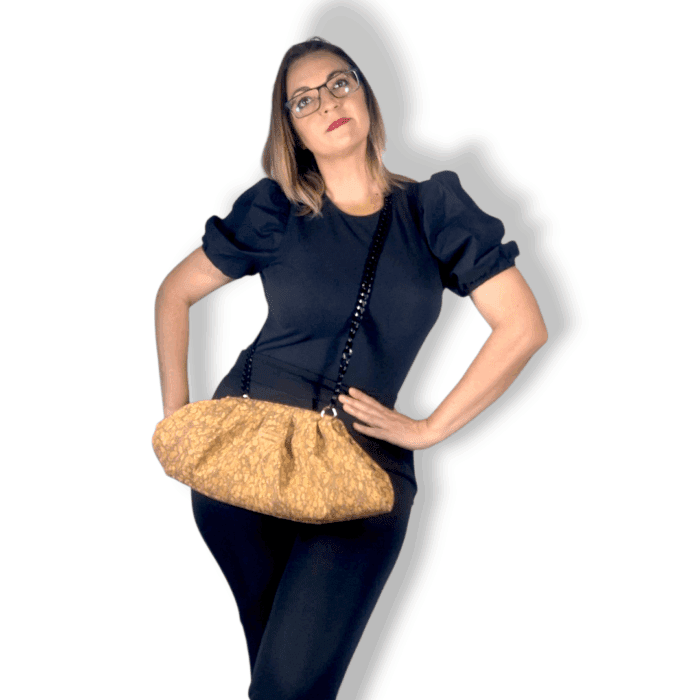 ΚΩΣ Χειροποίητη χιαστή τσάντα από φελλό bucket bag - Anifantou