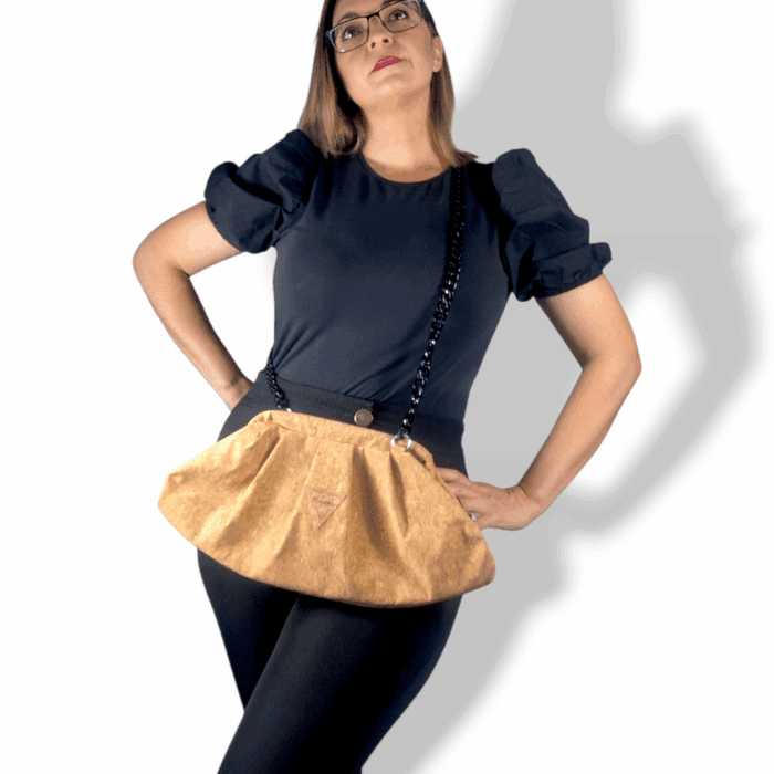 ΚΟΥΦΟΝΗΣΙΑ Χειροποίητη χιαστή τσάντα από φελλό bucket bag - Anifantou