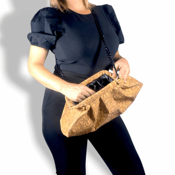 ΚΩΣ Χειροποίητη χιαστή τσάντα από φελλό bucket bag - Anifantou