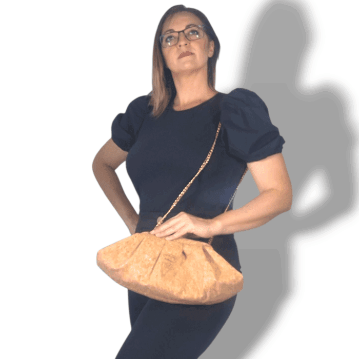 ΟΙΝΟΥΣΣΕΣ Χειροποίητη τσάντα ώμου από φελλό bucket bag - Anifantou