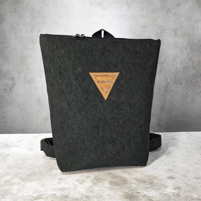 Χειροποίητη τσάντα, backpack, μαύρος φελλός