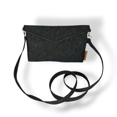 Μαύρη Τσάντα Φελλού Crossbody & Clutch - Συλλογή Ανυφαντού